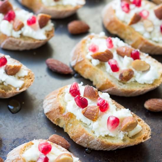 Almond and Goat Cheese Toasts - Recipe photo by kristines kitchen