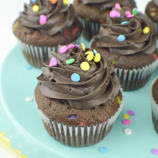 Chocolate Funfetti Cupcakes - Recipe photo by revamperate