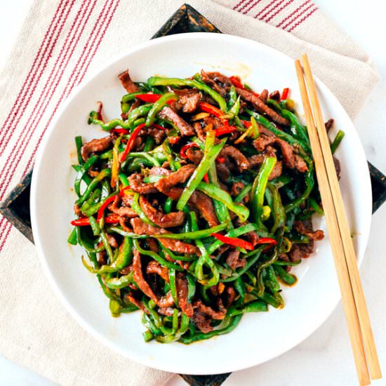Beef and Hot Pepper Stir-Fry - Recipe photo by thewoksoflife
