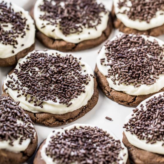 Frosted Chocolate Sprinkles Cookies - Recipe photo by Averie