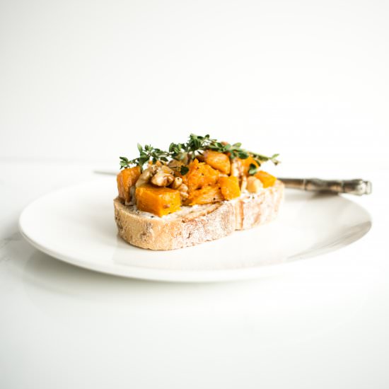 Roasted Pumpkin Tartines - Recipe photo by butterandbrioche