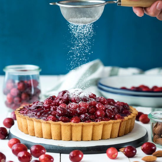 Cranberry Tart with Almond Cream - Recipe photo by deliciousphotojp