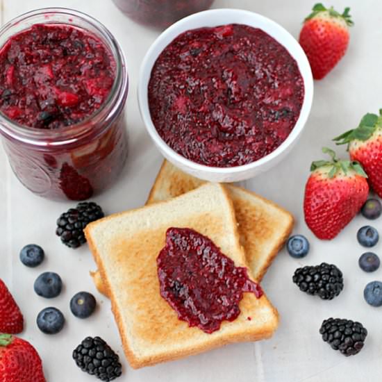 Very Berry Jam with Chia Seeds - Recipe photo by Kitchen Simmer