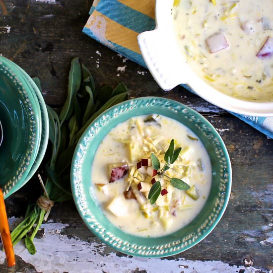 Pear Cheddar Chowder - Recipe photo by the good eats co