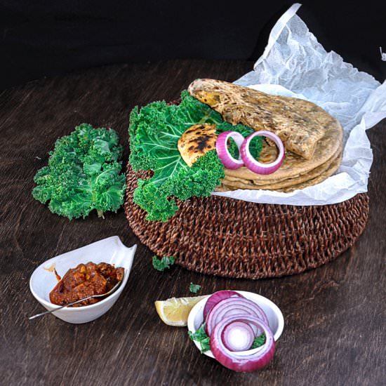 Mushroom Kale Stuffed Paratha - Recipe photo by Anu@MyGingerGarlicKitchen