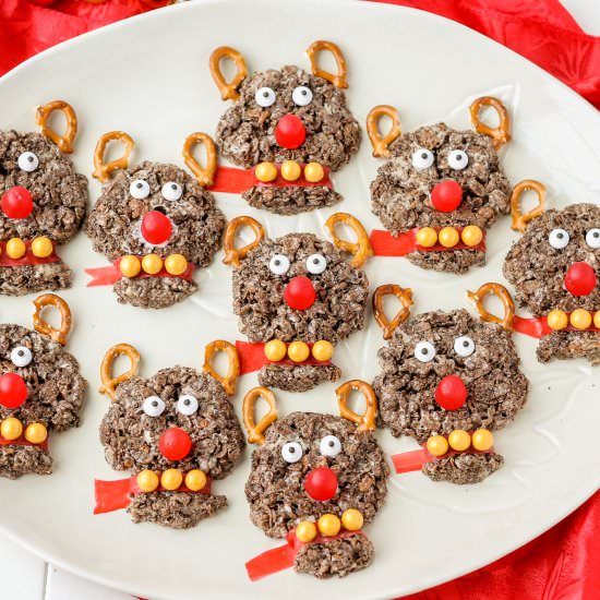Rudolph Crispy Treats - Recipe photo by Strawberry Blondie Kitchen