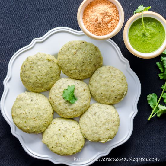Green Moong Dal Idli - Recipe photo by Herbivore Cucina