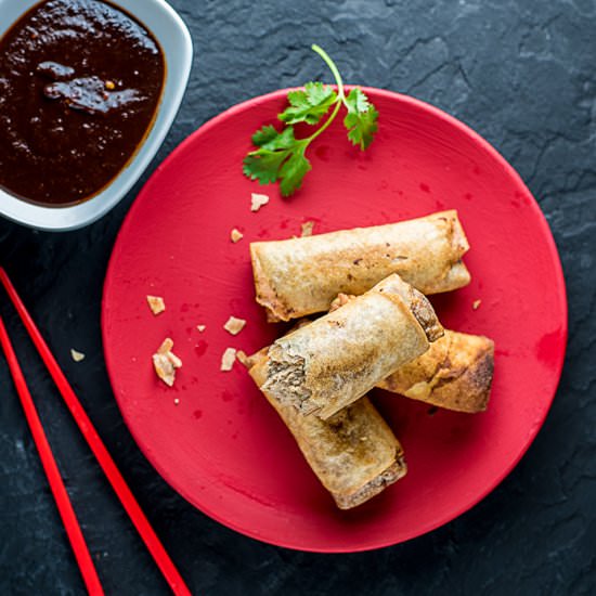 Spring Rolls & Tamarind Chili Sauce - Recipe photo by nitinbud