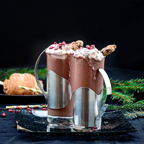 Banana-Berry Choco-Coffee Smoothie - Recipe photo by Anu@MyGingerGarlicKitchen