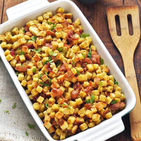 Breakfast Stuffing Casserole - Recipe photo by Mighty Mrs