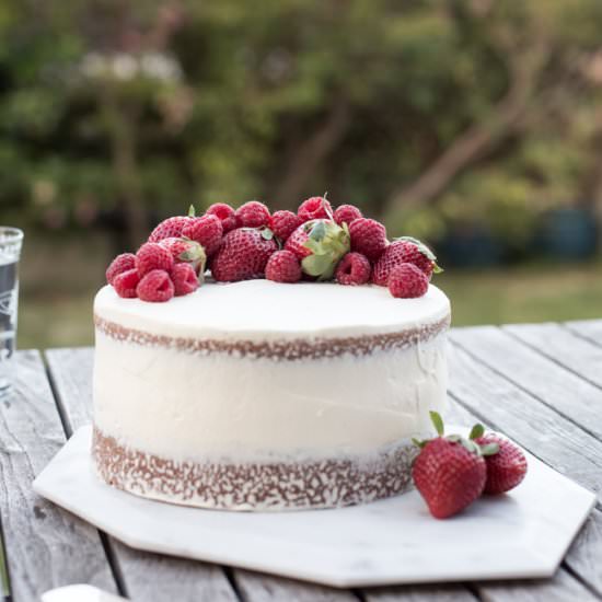Berries and cream chocolate cake - Recipe photo by simmerandboyle