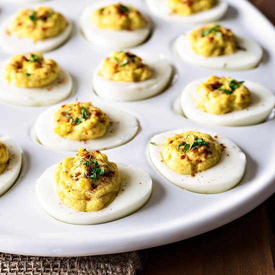 Crunchy Deviled Eggs - Recipe photo by homemadehooplah