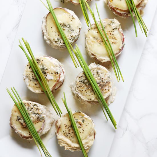 Muenster & Chive Potato Stacks - Recipe photo by vivaveltoro