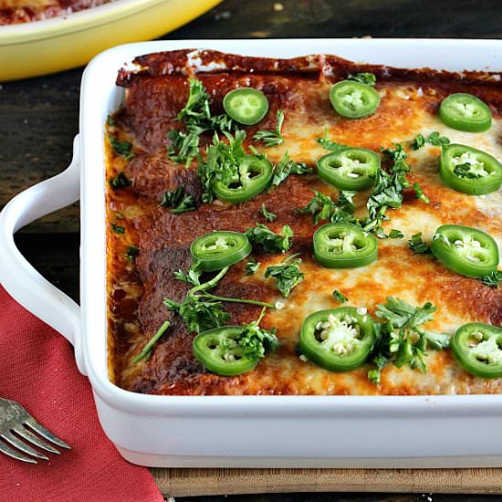 BBQ Chicken Enchiladas - Recipe photo by peasandpeonies