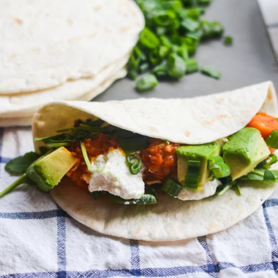 Moroccan Potato and Lentil Tacos - Recipe photo by warmvanillasugar
