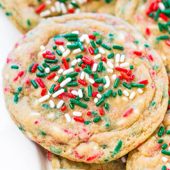 No-Roll Holiday Sprinkles Cookies - Recipe photo by Averie
