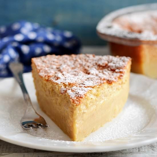 Banana Magic 3 Layer Custard Cake - Recipe photo by Kitchen Nostalgia