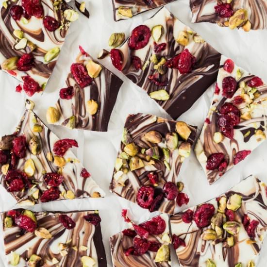 Cranberry Pistachio Chocolate Bark - Recipe photo by EatGood4Life