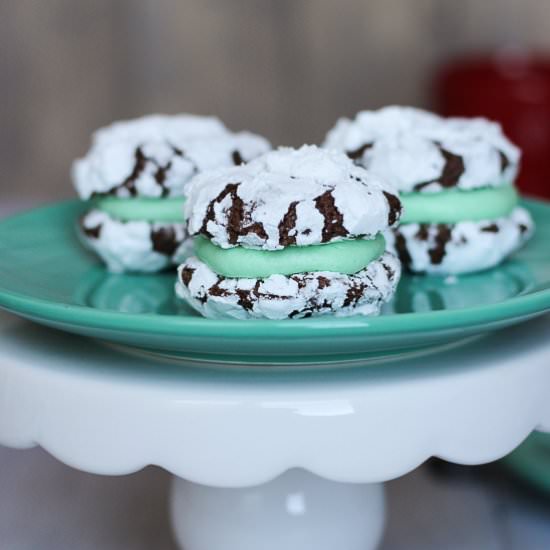 Chocolate Mint Cookie Sandwiches - Recipe photo by Fork in the Kitchen