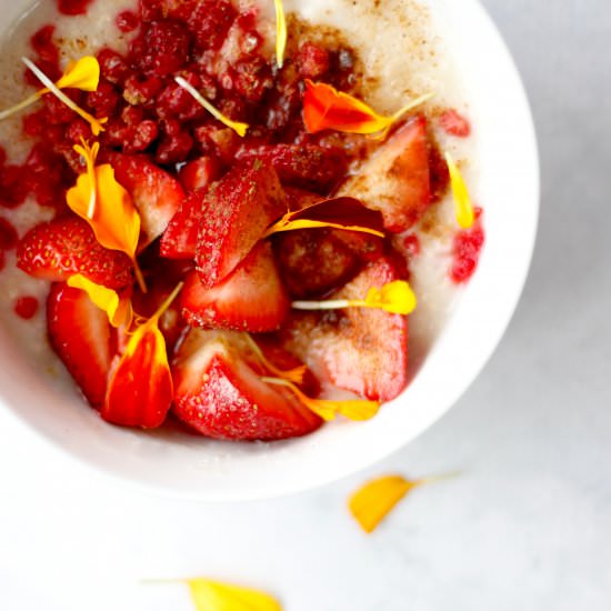 Summer Berry Porridge - Recipe photo by TheFitFoodie