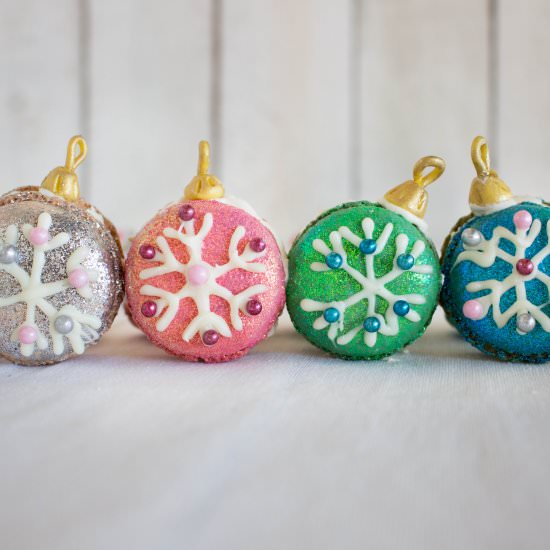 Bauble Macarons - Recipe photo by Cassie Cakes