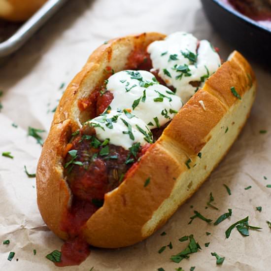 Garlic Bread Meatball Subs - Recipe photo by cookingforkeeps
