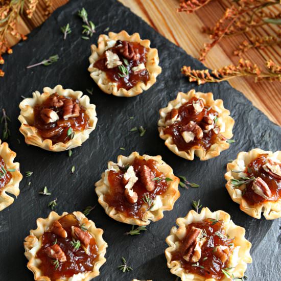 Goat Cheese Onion Walnut Tartlets - Recipe photo by Wozz Kitchen Creations
