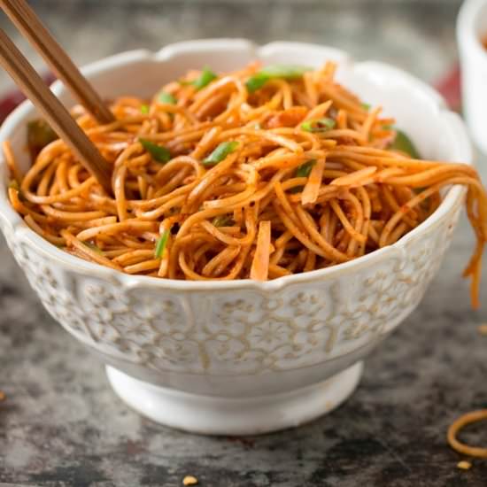 Spicy Schezwan Noodles - Recipe photo by currytrail