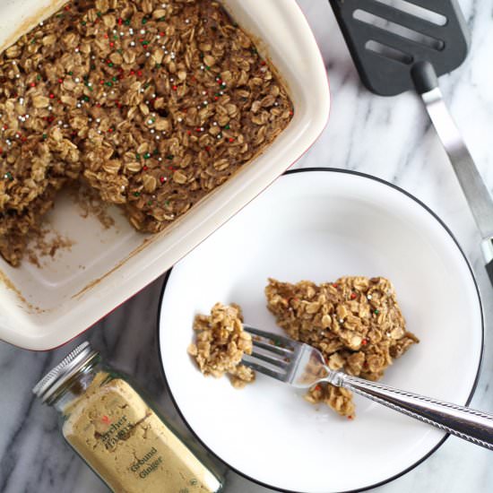 Gingerbread Baked Oatmeal - Recipe photo by TheBlissfulBalance