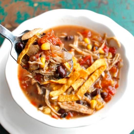 Slow Cooker Turkey Tortilla Soup - Recipe photo by jordansward
