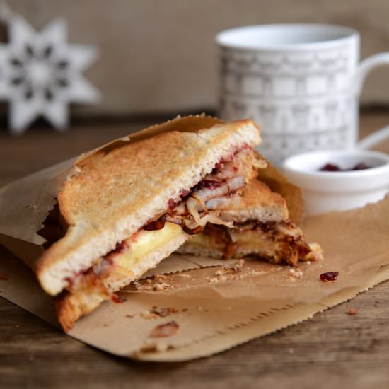 Brie, Cranberry & Onion Sandwich - Recipe photo by waffleandwhisk