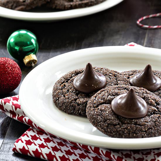 Chocolate Mint Kiss Cookies - Recipe photo by FoodFanatical