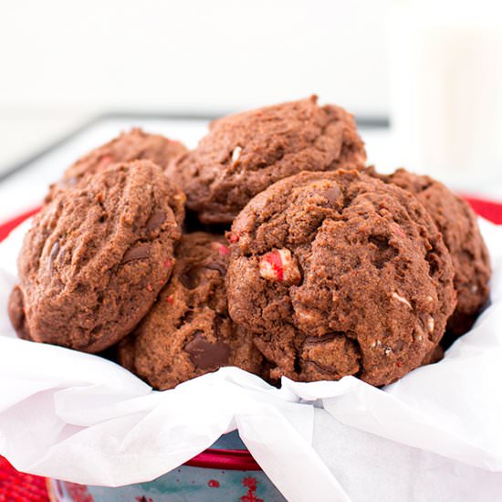 Triple Chocolate Peppermint Cookies - Recipe photo by sarahsbakestudio
