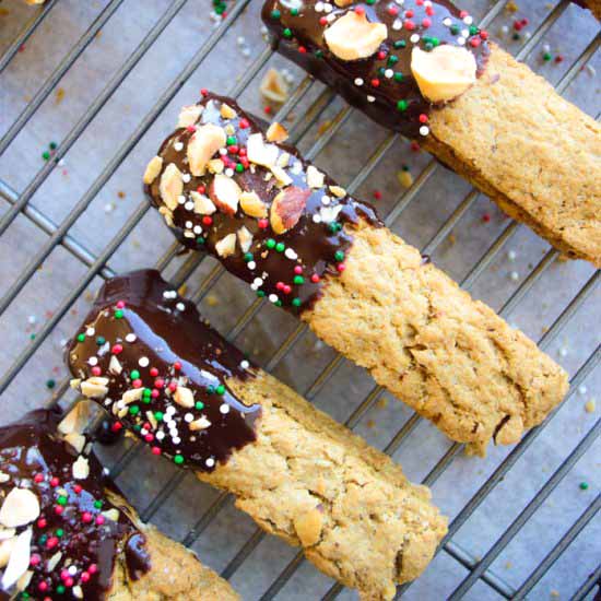 Maple Hazelnut Chocolate Biscotti - Recipe photo by The Nutritious Kitchen