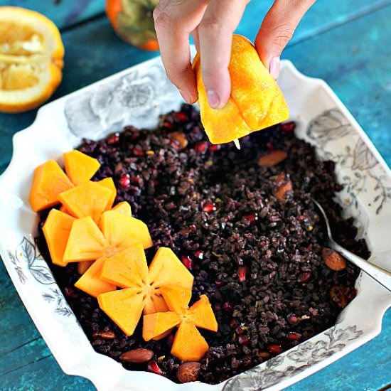 Wild Rice, Pomegranate and Orange Salad - Recipe photo by peasandpeonies