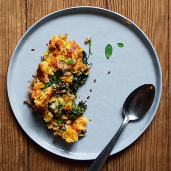 Purslane, Spelt & Almond Gratin - Recipe photo by inthemoodforfood