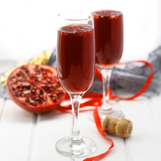 Pomegranate Champagne Martini - Recipe photo by TheHealthyMaven