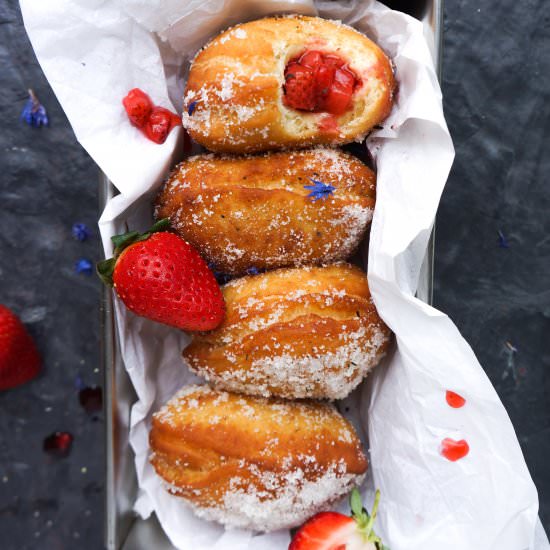 Roasted Strawberry Doughnuts - Recipe photo by anettv