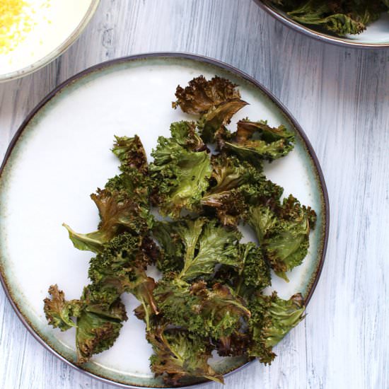 Kale Chips the Greek Way - Recipe photo by My Little Expat Kitchen
