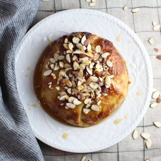 Baked Brie With Honey And Almonds - Recipe photo by HollyatTasteAndSee