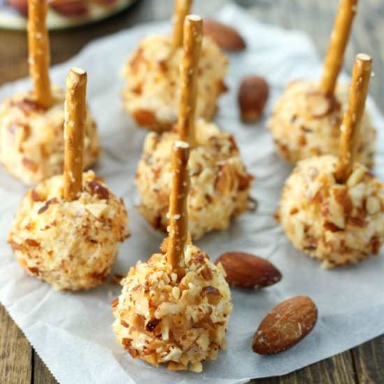 Mini Smokehouse Almond Cheese Balls - Recipe photo by livewellbakeoften