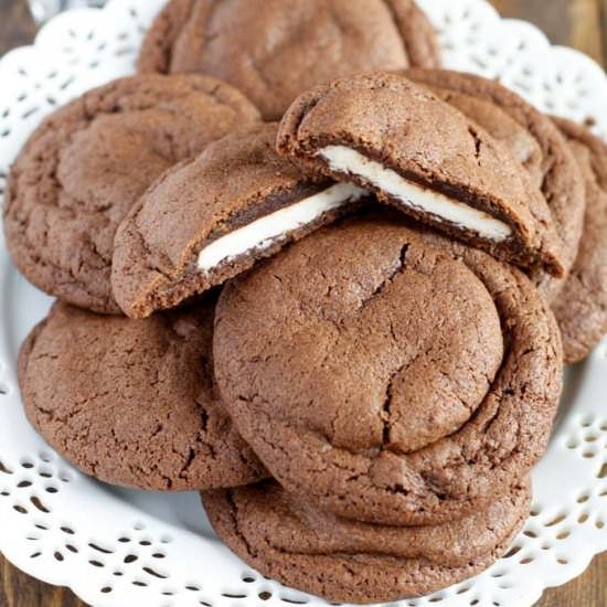 Peppermint Patty Stuffed Cookies - Recipe photo by livewellbakeoften