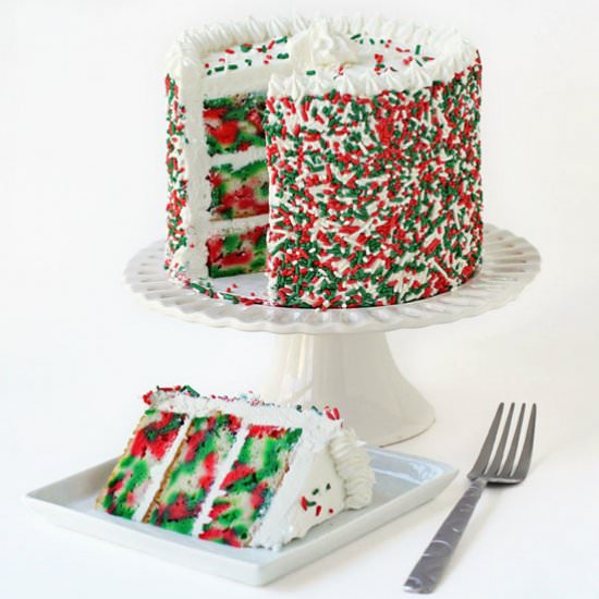 Christmas Tie-Dye Cake - Recipe photo by Hungry Happenings