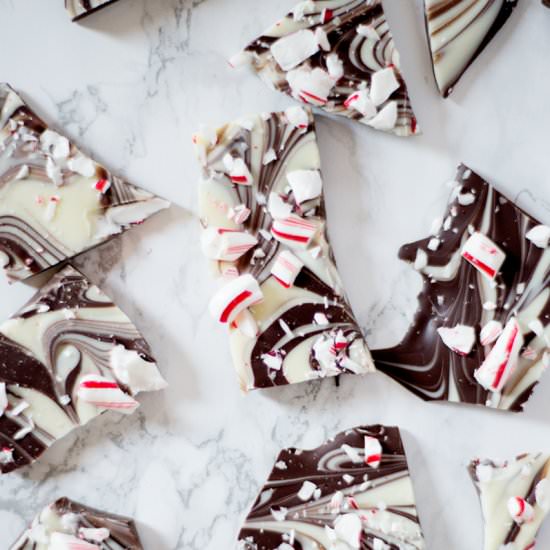 Chocolate candy cane bark - Recipe photo by thehomesteady