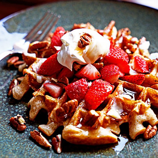 Sourdough Waffles with Mascarpone - Recipe photo by keviniscooking
