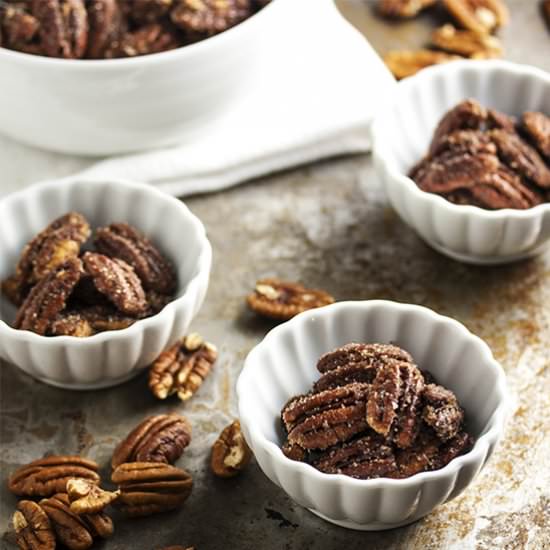 Sweet and Spicy Sugared Pecans - Recipe photo by justalittlebitofbacon