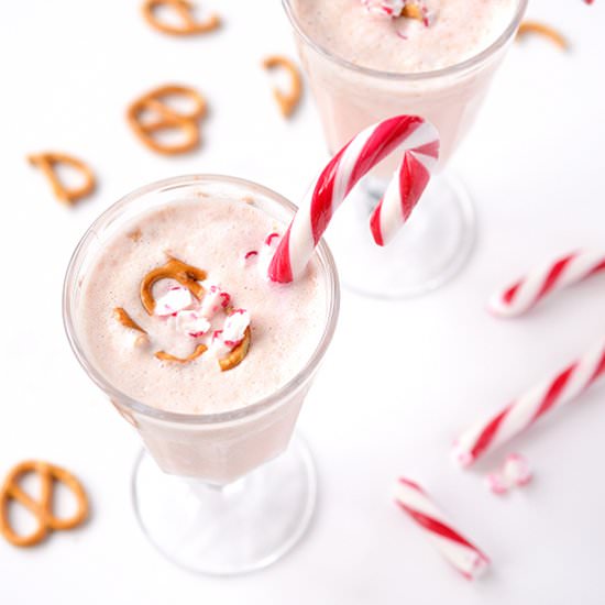 Candy Cane Pretzel Milkshake - Recipe photo by hungrygals