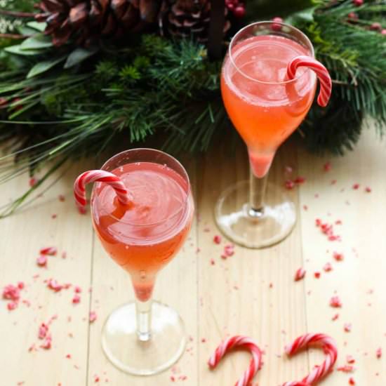 Sparkling Candy Cane Mimosa - Recipe photo by thegirlonbloor