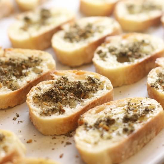 Zaatar Crusted Crostini - Recipe photo by SweetPillarFood