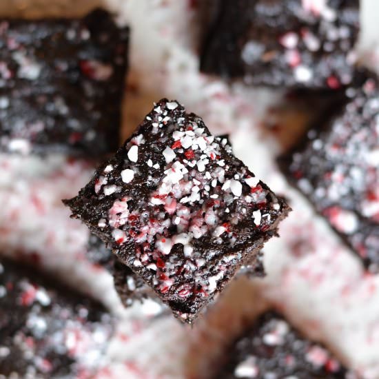 Dark Chocolate Peppermint Brownies - Recipe photo by Our Wholesome Ways